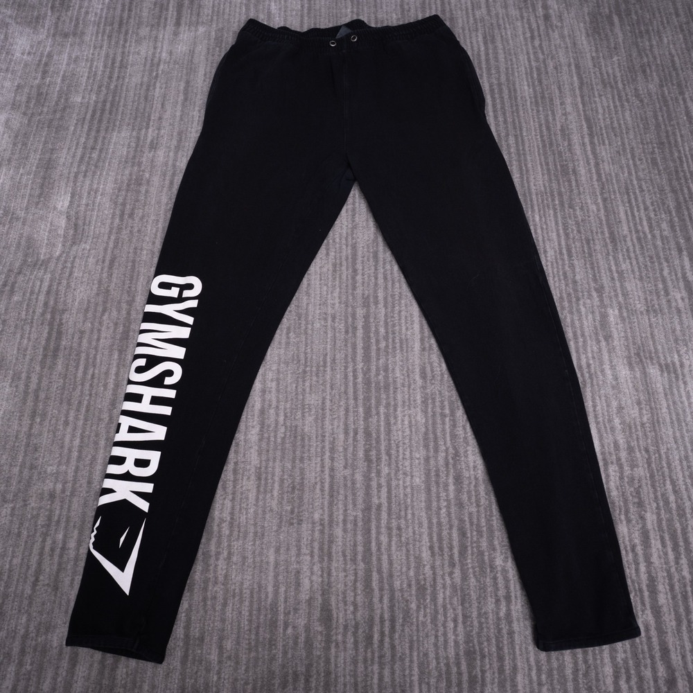 Gymshark Sweatpants Mens Medium Black Excellent Graphic Logo Joggers